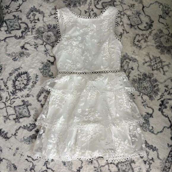 Lulus Look So Sweet White Embroidered Lace Mini Dress Size Small Bridal Tiered - Picture 4 of 10